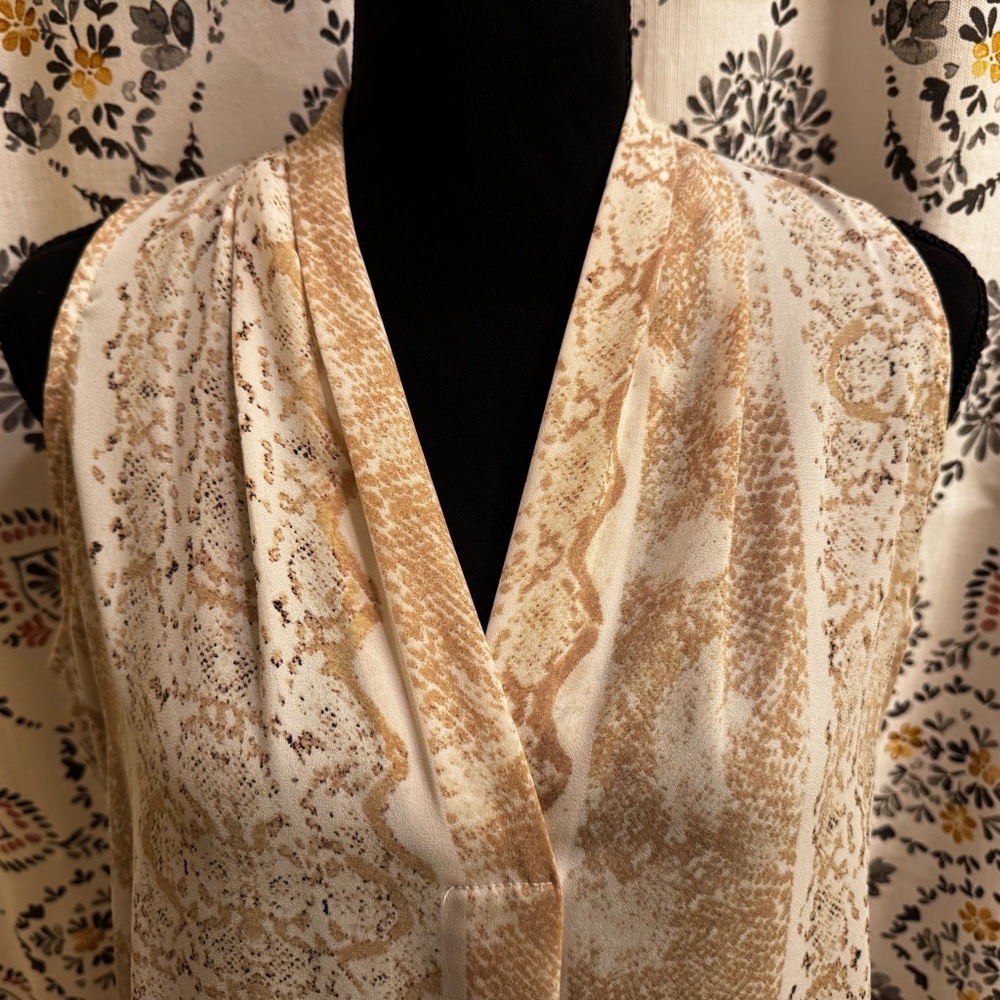 Chico's Beige Patterned Blouse